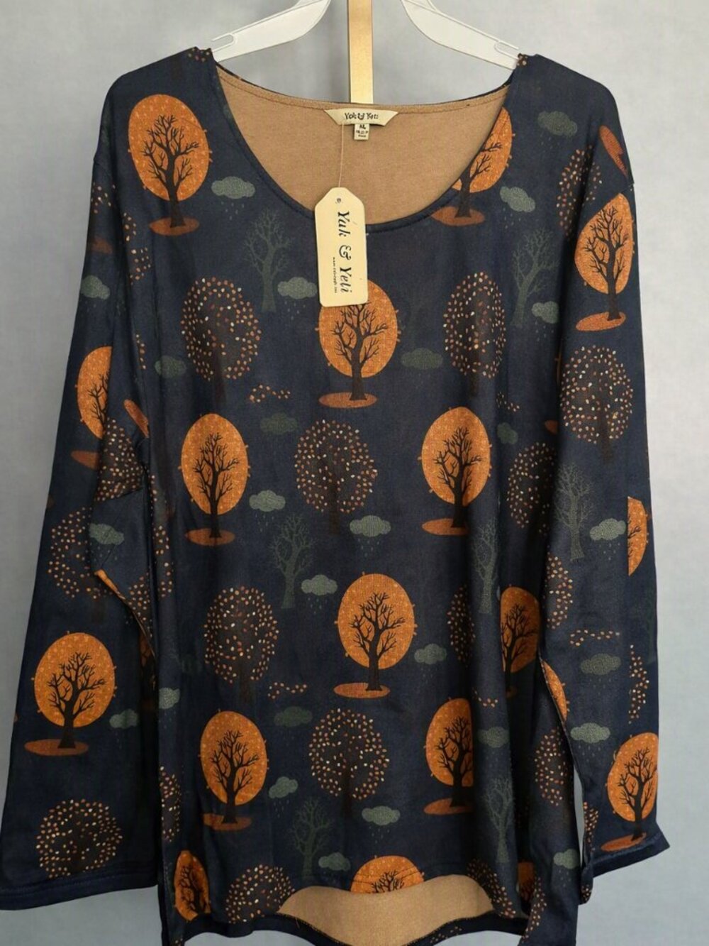 Yak & Yeti Tree Print Long Sleeve Top